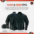 thumbnail image 4 of Daniel Smart Leather Motorcycle Jacket Men Premium Cowhide Leather Jacket with Euro Collar Design, 4 of 8