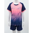 thumbnail image 3 of iEFiEL Kids Boys Basketball Football Jersey Uniform 2Pcs Quick Dry Tracksuit T-Shirt Tops with Shorts Set Navy Blue 9-10, 3 of 7