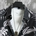 thumbnail image 5 of VBTAPA Men's Hawaiian Matching Set Summer Beach Outfits 2 Piece Flower Tropical Short Sleeve Button Down Shirts and Shorts Suits Black L, 5 of 10