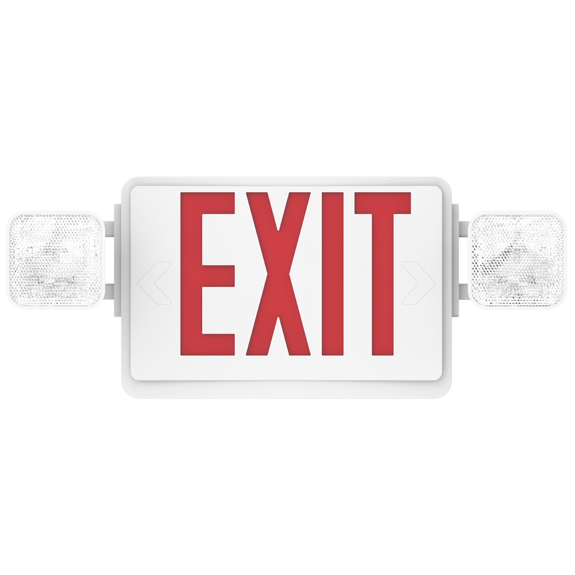 All-Pro APCH7R White Housing Hi-Power Red-Letter LED Exit & Emergency Combo Sign 