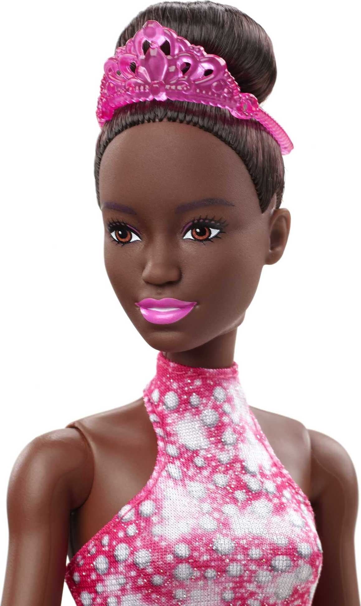 Barbie Ice Skater Doll, Brunette Fashion Doll with Pink Leotard, Trophy & Winter Sport Accessories