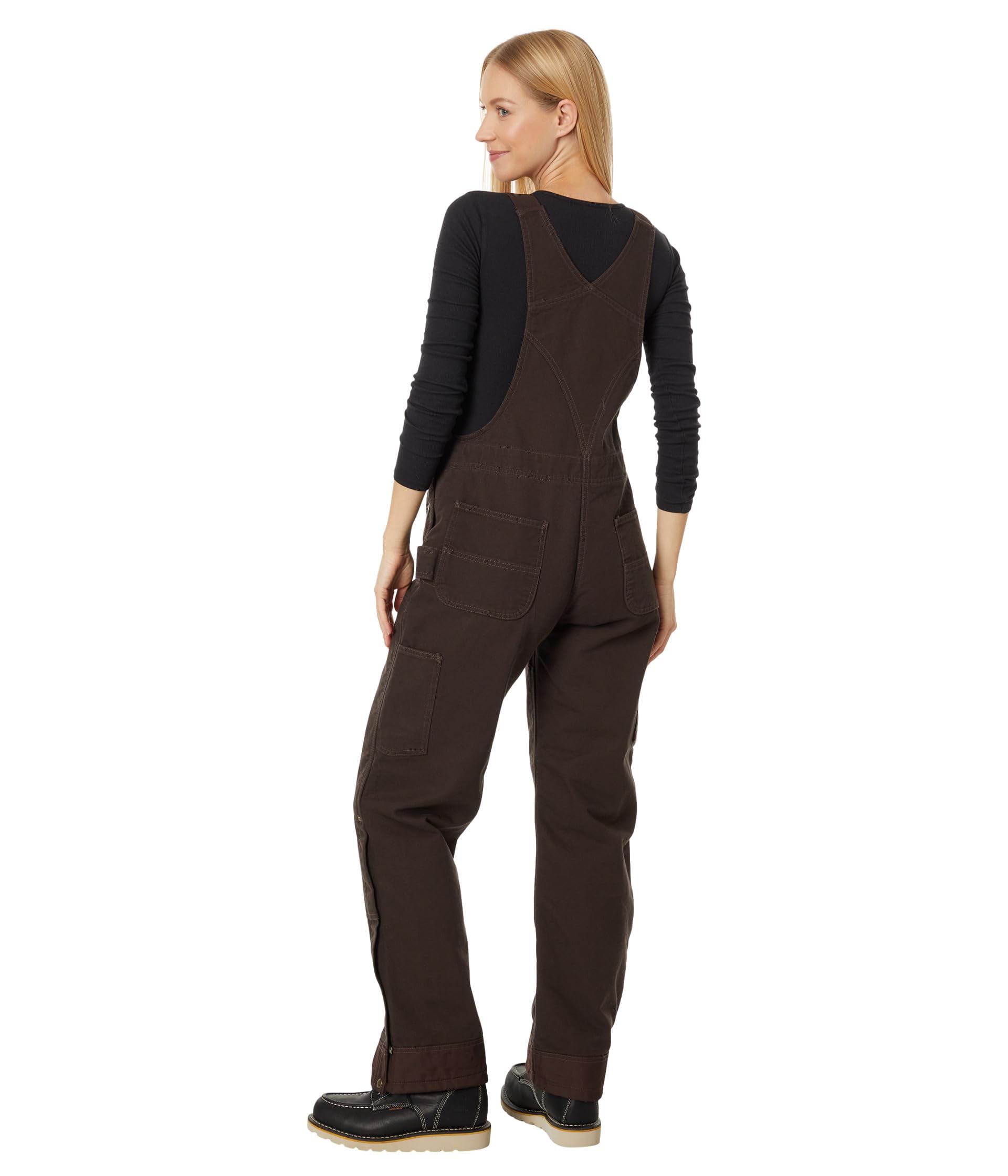 Carhartt Quilt-Lined Washed Duck Bib Overalls (Womens, Dark Brown