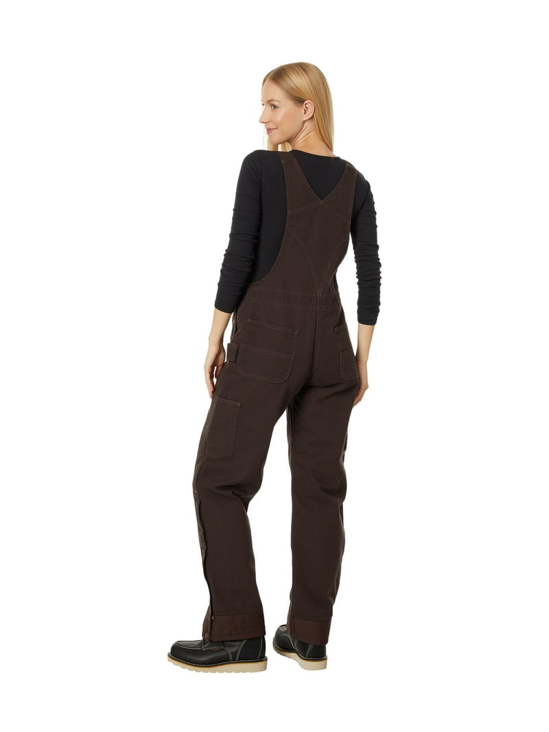 Carhartt Quilt-Lined Washed Duck Bib Overalls (Womens, Dark Brown