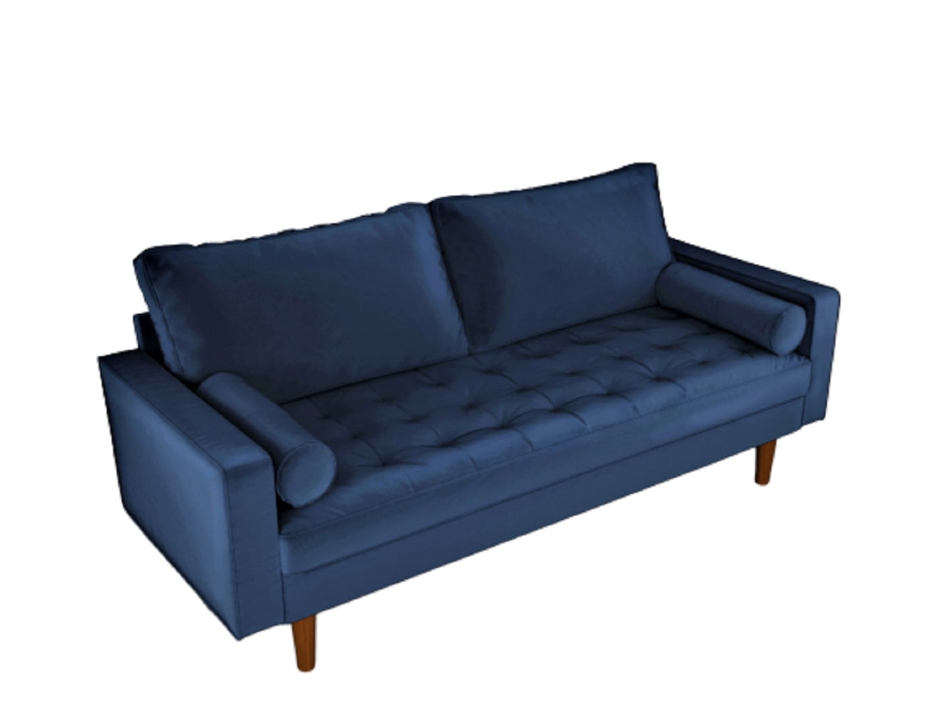 Uspridefurniture Hazen 69.7'' Velvet  Mid-century modern style Square Arm Sofa, Blue