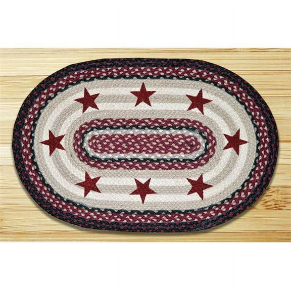Earth Rugs 65-344BS Burgundy Stars Oval Patch