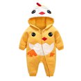 thumbnail image 2 of XFHLMJFF Chicken Hooded Jumpsuit Girls Boys Warm Winter Long Sleeve Pullover Coveralls Bodysuits Cozy Pajama Sleepwear Outerwear 0-3 Months, 2 of 6