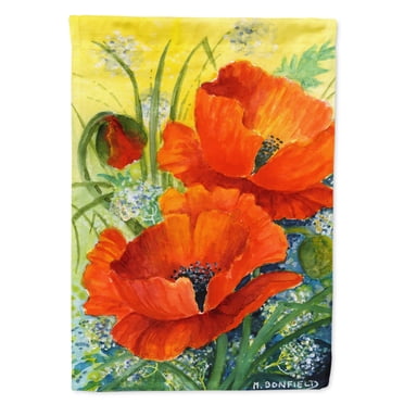 Poppies by Maureen Bonfield Flag Canvas House Size