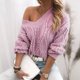 thumbnail image 2 of Suéteres Para Mujer Suéter de Punto Con Cable Cuello en V Otoño Invierno Slim Fit Pullover Nail Bead Tops de Manga Larga Odeerbi ODB186851, 2 of 8