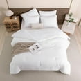 thumbnail image 3 of ANGENIA King Size Comforter Set White, 3 Pieces Soft Fluffy Seersucker Bedding Comforter Sets for King Size Bed, Farmhouse Lightweight Down Alternative Bed Set for All Season, 3 of 7