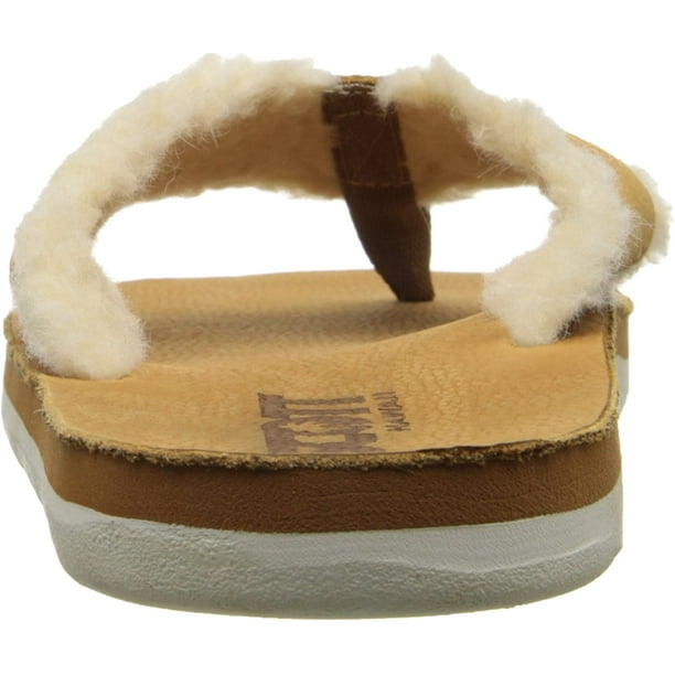 Scott Hawaii Mens Hulu Nubuck Leather Sandals Vegan Shearling