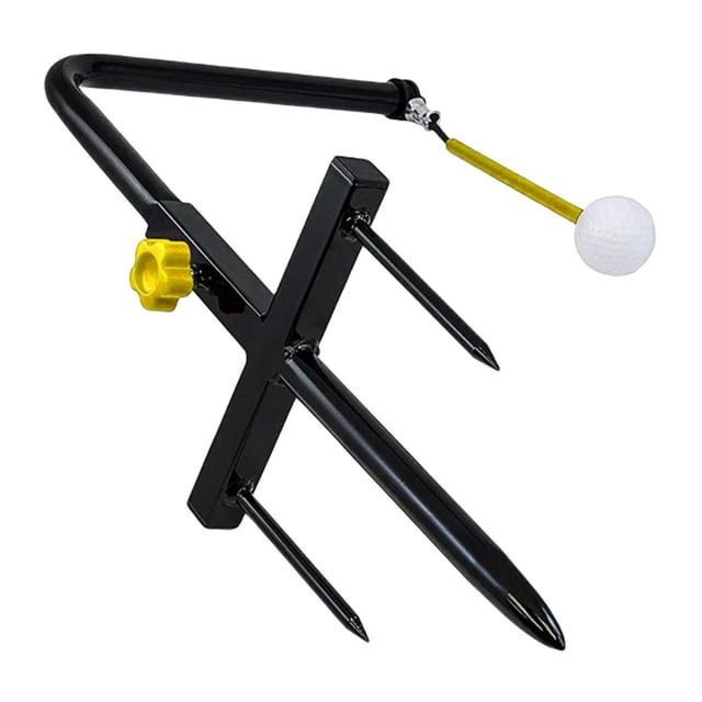 1x Swing Golf Trainer Hanger Hitting Pad Durable Metal Pure Path for Starter Yellow