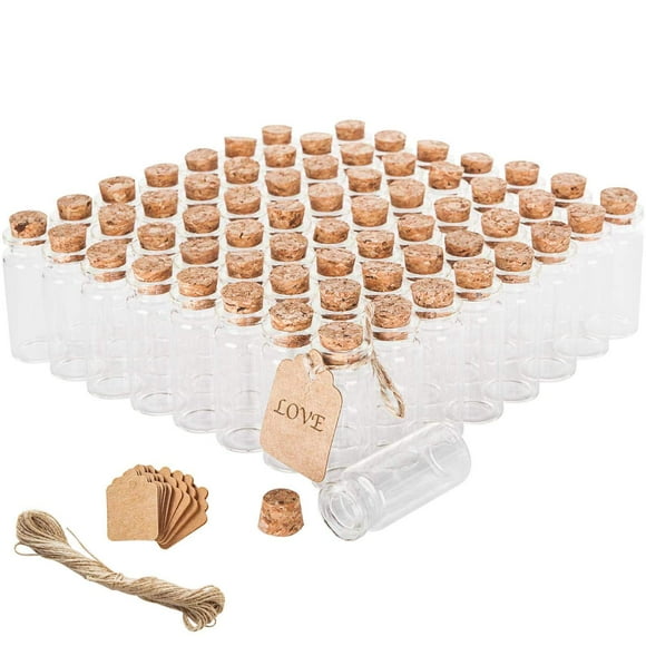 Tapones de corcho Brajttt para botellas de vidrio, 64 unidades, 10 ml, almacenamiento