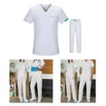thumbnail image 4 of Conjunto de uniforme de enfermera para hombre y mujer, ropa de trabajo de enfermera transpirable y amigable con la piel, cintura elástica, ropa de, 4 of 8