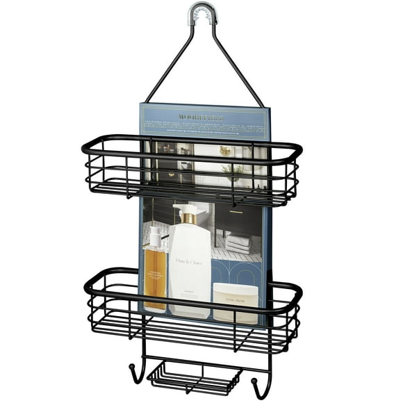 Estante Organizador Colgante Extra Amplio con 3 Niveles Organizador Para Regadera Negro Mate Moorefield
