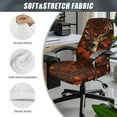 thumbnail image 6 of Renewold Deer Camo Hunting Forest Maple Red Office Chair Cover Soft Rotating Boss Chair Slipcover for Armrest Chairs Removable Swivel Chair Slipcover Elastic Spandex Fabric Cover, L, 6 of 7
