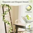 thumbnail image 3 of Lewondr Artificial Eucalyptus Garland with Flower, 2Pack 13FT Faux Floral Greenery Garlands Fake Flowers Vines, Maintenance-Free for Wedding Table Backdrop Party Centerpiece Room Decor, Champagne, 3 of 7