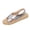 Silver, variant on Womens Open Toe Heeled Slingback Sandals Metallic Adjustable Buckle Strap Woven Platform Sole Soft Non Slip Sandals
