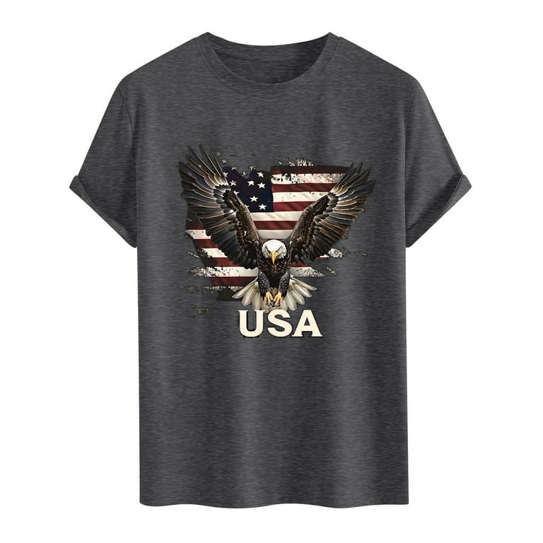 CYiJun Mens American USA Flag Patriotic T Shirts 4th of July