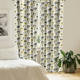 thumbnail image 2 of Ambesonne Abstract Curtains, Surreal Design Flowers, Pair of 28"x63", Champagne Yellow, 2 of 5