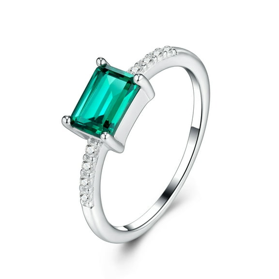 CKT 18k White Gold 1ct Gemstone Ring for Women Solid 925 Sterling Silver Ring for Wedding Engagement Jewelry R15882