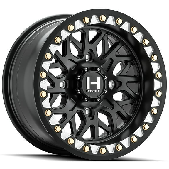 15x7 Hostile UTV H333 Glamis Asphalt (Satin Black) BEADLOCK Wheel 4x156 (13mm)