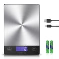 thumbnail image 1 of CROWNFUL B&aacute;scula de cocina recargable para alimentos, b&aacute;scula digital de 33 lb, gramos y onzas de peso para hornear y cocinar, carga tipo C, pantalla LCD, acero inoxidable 304, 1 of 8