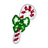 Vickerman 4’ Metallic Candy Cane with Bow Commercial Pole Decoration With 44 LED Lights.