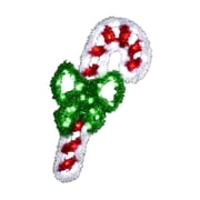 Vickerman 4’ Metallic Candy Cane with Bow Commercial Pole Decoration With 44 LED Lights.