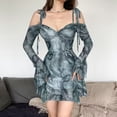 thumbnail image 2 of IROINNID Rollbacks Semi Formal Dress for Women Long Sleeve Sweatheart Neck Empire Waist Regular Strap Sexy Party Dress,Green, 2 of 7