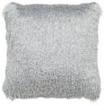 thumbnail image 2 of SAFAVIEH Indoor/Outdoor Modern Glam Shag Pillow, 20" x 20", Silver, 2 of 4