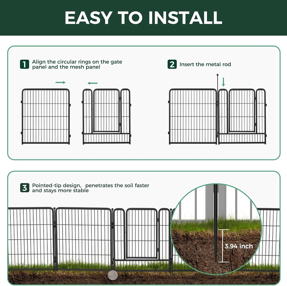 FXW Rollick Dog Playpen Decorative Garden Fence 23.6" X 22.2" (7.6 length) 4 Panels