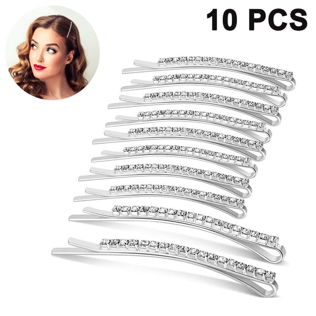 10 piezas de pasadores brillantes, pasadores de pelo dulces, accesorios para el cabello de tiara, pinzas para el cabello para niñas, vestidos de boda de fiesta para mujeres Ormromra 2035960-3