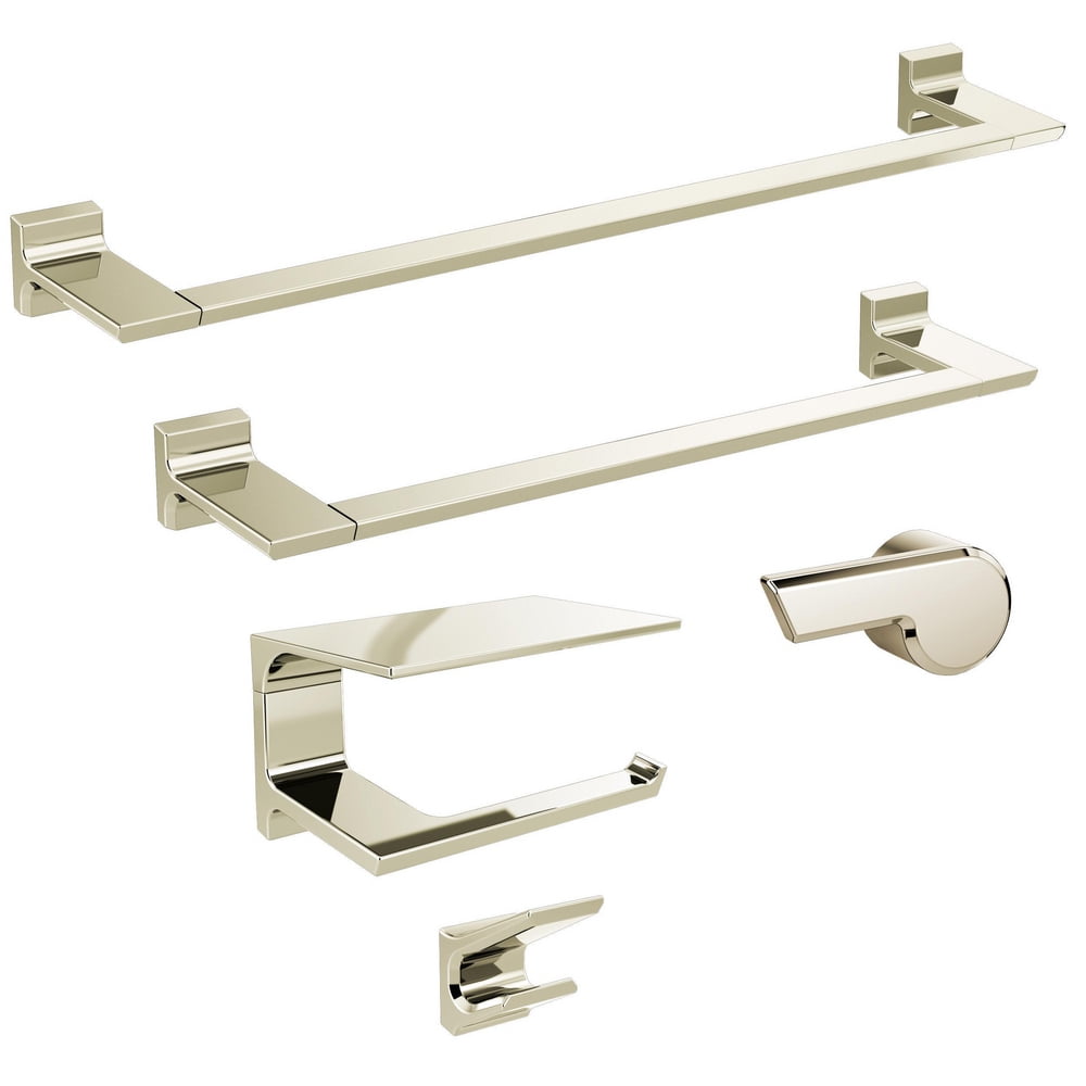 Delta Pivotal Tissue Holder with Shelf, Polished Nickel