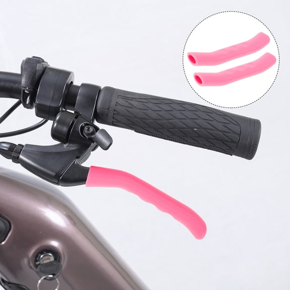 FENGGUIQU 1 Pair of Cycling Handle Covers Pink Anti-skid Silicone for Bike Supplies Vibration Absorption