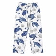 thumbnail image 5 of Beach Pants for Men Sea Turtle Print Loose Fit Elastic Waist Wide Straight Leg Cotton Linen Casual Pants with Pockets, 5 of 5