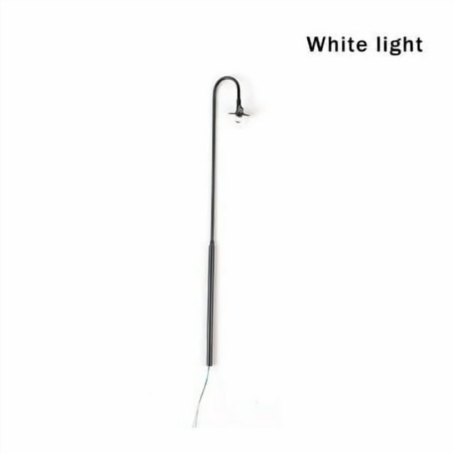 1:50 Scale Bend Head Street Lamps 3V/12V Model Making Layout LED Soft Post Lamp Moss Light Lamppost for Miniature Lighting Black/White light