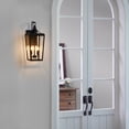 thumbnail image 6 of KAWOTI 20 in. 2-Light Sandy Black Hardwired Outdoor Wall Lantern Sconce with Clear Glass, 6 of 9