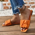thumbnail image 6 of THDHVS Womens Sandals Comfortable,Womens Sandals,Women's Fashion Casual Pleated One-Strap Spring and Summer Breathable Flat Slippers Orange 7, 6 of 6