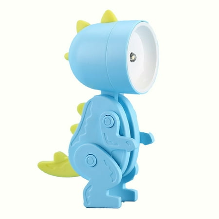 

DIY Cartoon Mini Dinosaur Night Light Desktop Folding Phone Holder Cute Ornament Table Lamp Gifts for Boys and Girls Blue