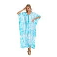 thumbnail image 5 of Beautybatik Blue Women Hippie Tie Dye Caftan Kaftan Loungewear Maxi Plus Size Long Dress XL, 5 of 6
