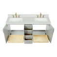thumbnail image 6 of ARIEL Taylor 72 Inch Double Rectangle Sink Bathroom Vanity With Carrara White Quartz Countertop 1.5 Edge In Grey, 6 of 7