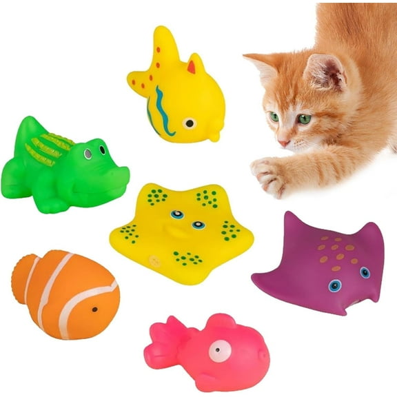 XD4-6 Pcs Pool Cat Interactive Toy, Cat Floating Water Toy, Cat Pool Toys, Pet Kitten Swimming Bathing Fish Toy,cat Bath Toys,cat Sensory Toys, for Cats for Endless*04