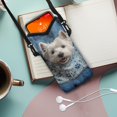 thumbnail image 2 of ZIATUBLES Westie Print Neoprene Phone Bag Soft Cellphone Sleeve Pouch Shockproof Phone Purse with Adjustable Crossbody Strap and Hook and Loop Fastener, 4 X 8 Inch, 2 of 7