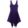 thumbnail image 5 of MSemis Womens Asymmetrical Hem Lyrical Dance Dress Sleeveless Cross Back Dancewear Purple S, 5 of 5