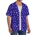 thumbnail image 2 of Wukai Beautiful Purple Snowflakes Men's Casual Short-Sleeve Button Down Shirt,Cuban Shirts for Men,Mens Short Sleeve Dress Shirts-Small, 2 of 5