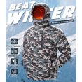 thumbnail image 3 of Tyhengta Men's Winter Skiing Jackets Water Resistant Fleece Coats Insulated Thermal Snowboard Jacket Parka Raincoat with Hood Camouflage army green S, 3 of 6