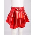 thumbnail image 3 of Manyakai Culotte de Danse Ballet pour Filles, Brillante Métallisée, Jupe-Short de Danse Hip-Hop Jazz, Uniforme de Cheerleading, Rouge 110, 3 of 7