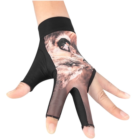 Billiards Glove, Pool Billiard Carom Snooker Cue Game Gloves Elastic Lycra 3 Fingers Show Gloves for Players - Wear on The Left Hand Man Woman