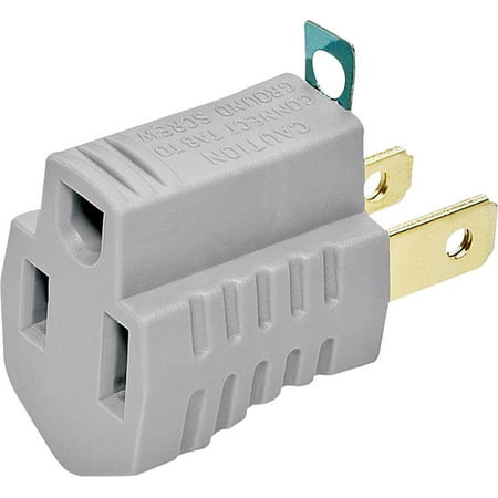 Electric Outlet Wiring Eaton Wiring Devices BP419GY Outlet Adapter with Grounding Lug, 15 A, 2-Pole, 1-Outlet, Gray 5 Pack ()