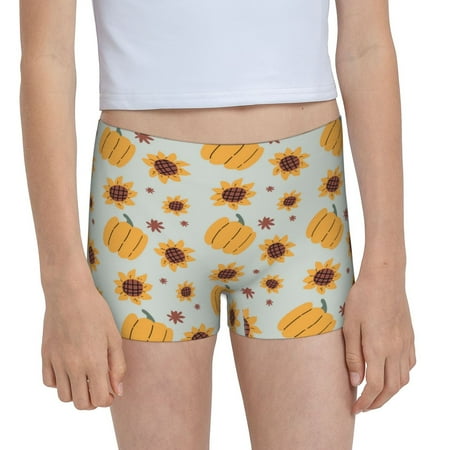 Pofeuu Fall Thanksgiving Day Print Soft Cotton Girls Boyshort panties Toddler Underwear-Small